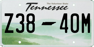 TN license plate Z3840M