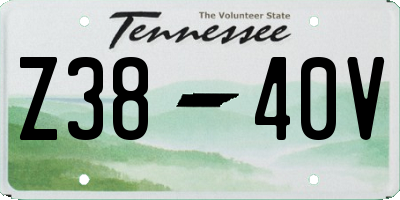 TN license plate Z3840V