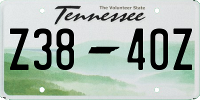 TN license plate Z3840Z