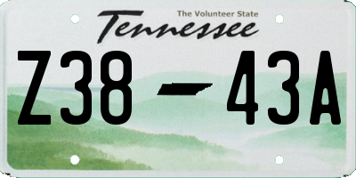 TN license plate Z3843A