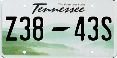 TN license plate Z3843S