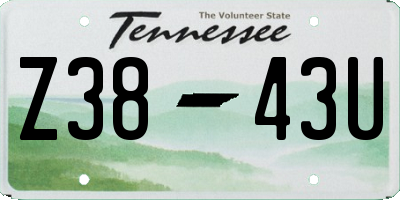 TN license plate Z3843U