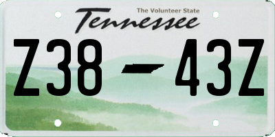 TN license plate Z3843Z
