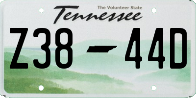 TN license plate Z3844D