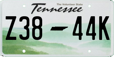 TN license plate Z3844K