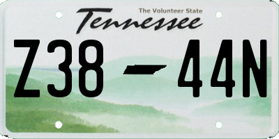 TN license plate Z3844N