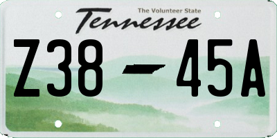 TN license plate Z3845A