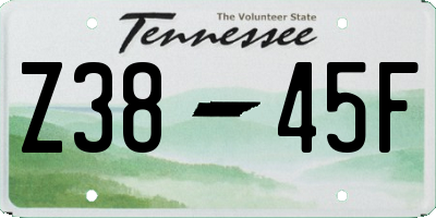 TN license plate Z3845F
