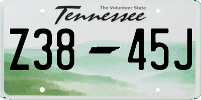 TN license plate Z3845J