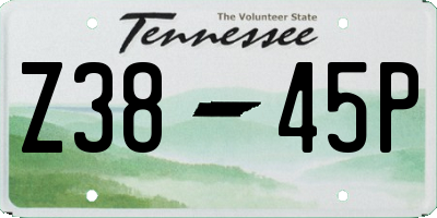 TN license plate Z3845P