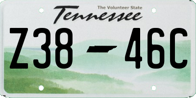 TN license plate Z3846C