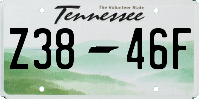 TN license plate Z3846F