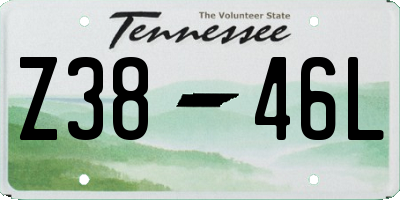 TN license plate Z3846L