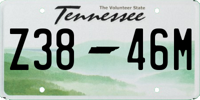 TN license plate Z3846M