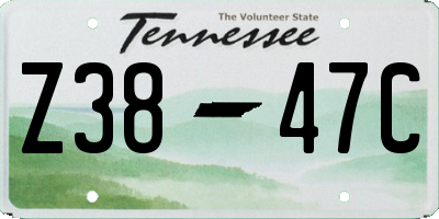 TN license plate Z3847C