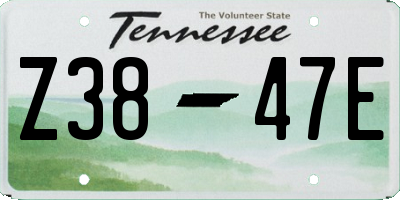 TN license plate Z3847E