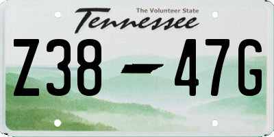 TN license plate Z3847G