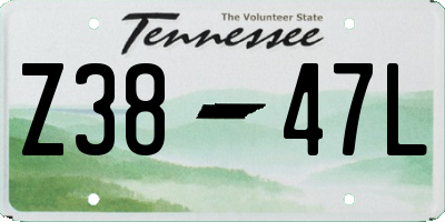TN license plate Z3847L