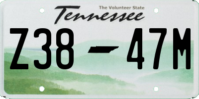 TN license plate Z3847M
