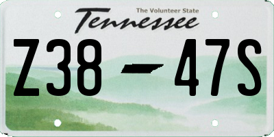 TN license plate Z3847S