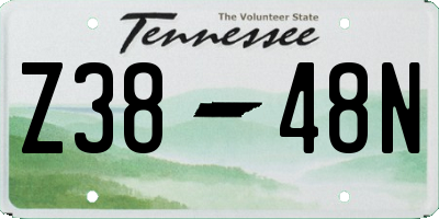 TN license plate Z3848N