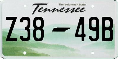 TN license plate Z3849B