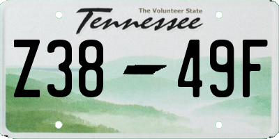 TN license plate Z3849F