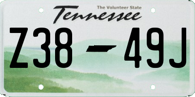 TN license plate Z3849J