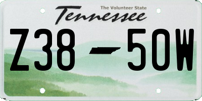 TN license plate Z3850W