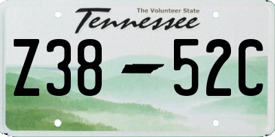 TN license plate Z3852C