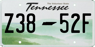 TN license plate Z3852F