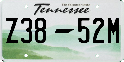 TN license plate Z3852M