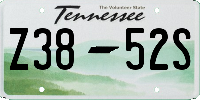 TN license plate Z3852S