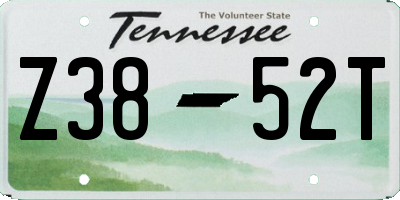 TN license plate Z3852T