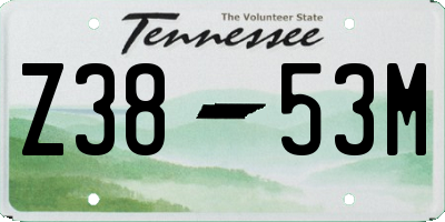 TN license plate Z3853M