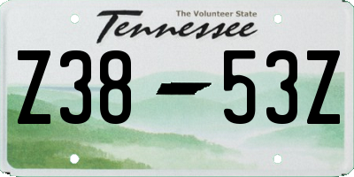 TN license plate Z3853Z