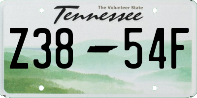 TN license plate Z3854F