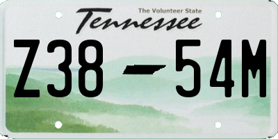 TN license plate Z3854M