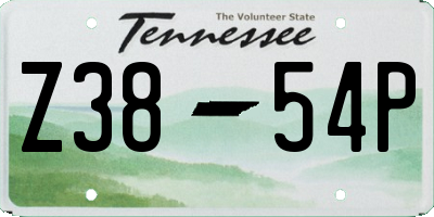 TN license plate Z3854P