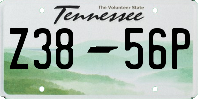 TN license plate Z3856P
