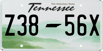 TN license plate Z3856X