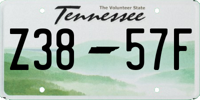 TN license plate Z3857F