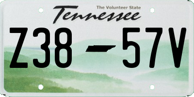 TN license plate Z3857V