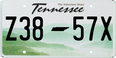 TN license plate Z3857X