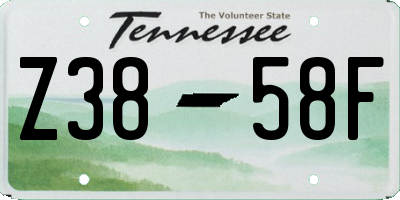 TN license plate Z3858F