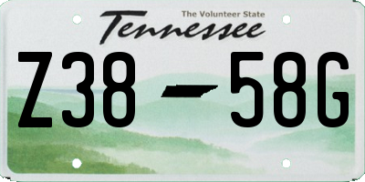 TN license plate Z3858G