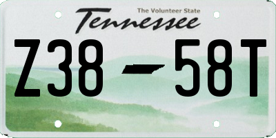 TN license plate Z3858T