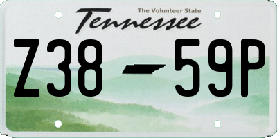TN license plate Z3859P