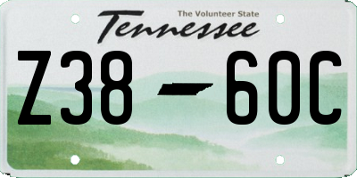 TN license plate Z3860C