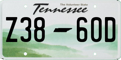 TN license plate Z3860D